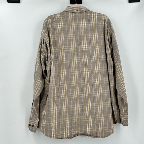 CABELA’S Men’s Angler Plaid Tan/Yellow Button Down Shirt Size XL Regular - Picture 2 of 15